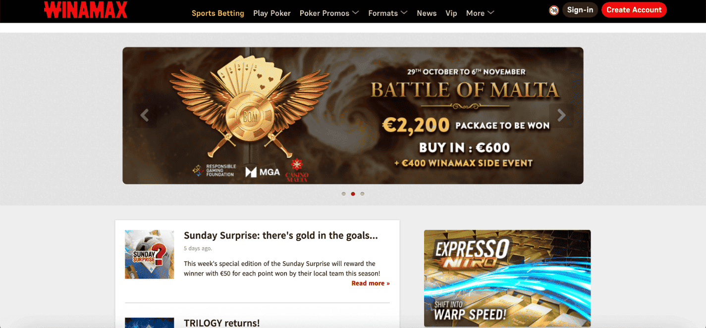 Winamax casino en ligne